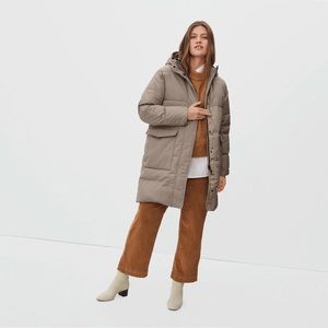 BRAND NEW Everlane ReNew Long Puffer Winter Coat in Burnt Sugar